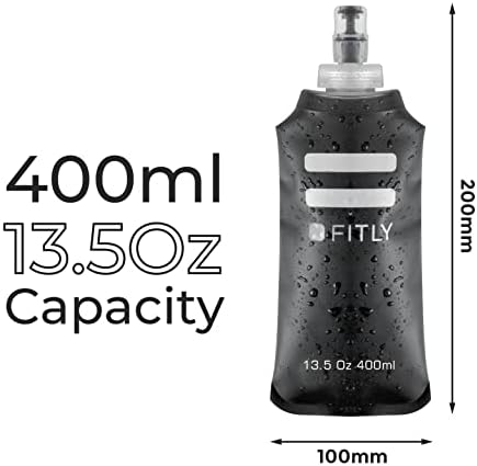 Soft Flask - Shrink As You Drink Soft Water Bottle for Hydration Pack - Folding Water Bottle Ideal for Running, Hiking, Cycling, Climbing & Rigorous Activity