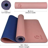 Yoga Mat Non Slip, Eco Friendly Fitness Exercise Mat with Carrying Strap,Pro Yoga Mats for Women,Workout Mats for Home, Pilates and Floor Exercises