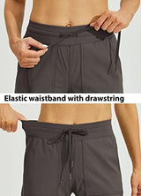 Willit Women's Quick-Dry Capris Hiking Travel Pants Striped Woven Workout Pants with Pockets Lightweight