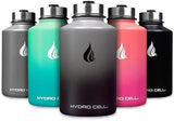 HYDRO CELL Stainless Steel Insulated Water Bottle with Straw - For Cold & Hot Drinks - Metal Vacuum Flask with Screw Cap and Modern Leakproof Sport Thermos for Adults (Graphite/Black 64oz)