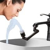 CECEFIN 1440° Rotating-Faucet-Extender Sink Aerator - 1080°+360° Large-Angle Splash Tap Extension with 2 Water Outlet, Swivel Multifunctional Robotic Arm for Kitchen/Bathroom, Oil Rubbed Bronze