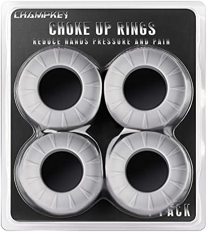 CHAMPKEY Premium Choke Up Rings 4 Pack | Reduced Hands Pain and Pressure Baseball Rings | Ideal for Baseball, Softball and Tee Ball Bat