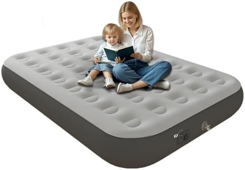 Full Air Mattress with Built in Pump,10" Blow up Air Bed, 2 Mins Quick Self-Inflation/Deflation, Foldable Inflatable Mattress for Home/Travel, 10'' Full Grey
