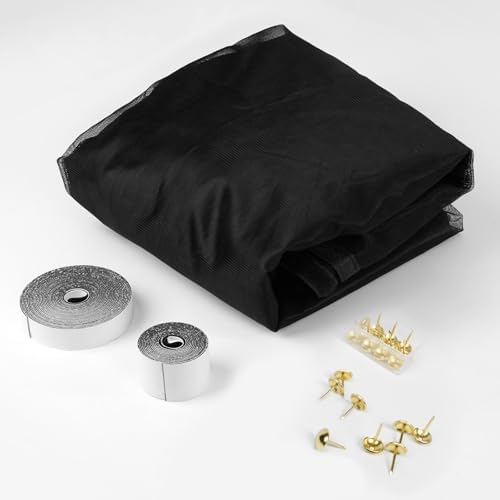 Garage Door Screen - 1 Car 9x8Ft Magnetic Closure Heavy Duty Weighted Bottom Screen Self Sealing Fiberglass Mesh Retractable Net-Easy Assembly&Pass-Through(Black)