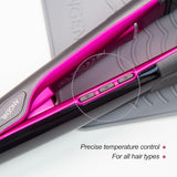 ANGENIL Pro Titanium Flat Iron Hair Straightener and Curler 2 in 1, Dual Voltage - Hair Straightening Ceramic Flat Iron 1-inch with Anti-Scald Heat Resistant Silicone Mat Facial Cleansing Brushes, Lcd