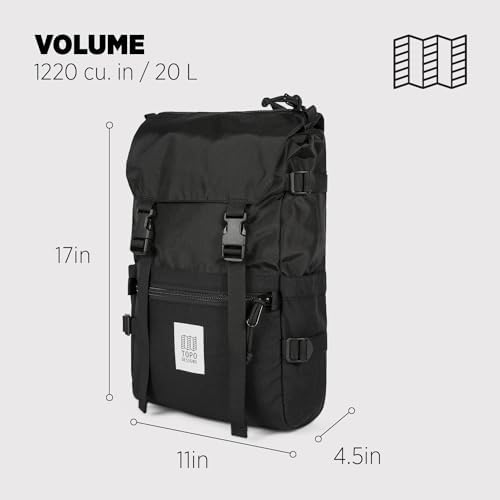 Topo Designs Rover Pack Classic, Black/Black, One Size