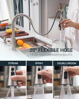 APPASO Touchless Kitchen Faucet, Motion Sensor Kitchen Sink Faucet with Pull Down ABS Sprayer 3 Modes, Activated Hands Free Faucets for Kitchen Sink with Soap Dispenser Stainless Steel, Brushed Nickel
