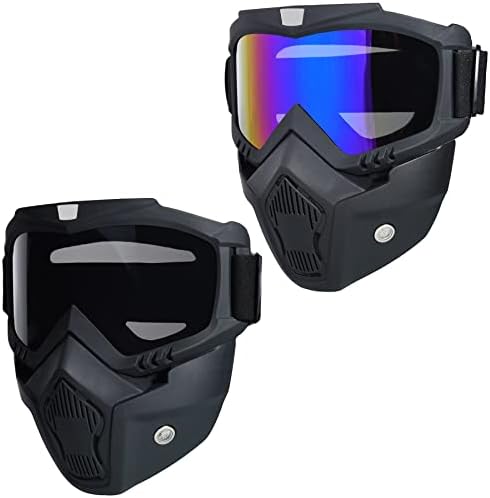 Paintball Mask Anti Fog,Tactical Full Face Mask Ski Mask Goggles Detachable Adjustable,Motorcycle Riding Face Protection