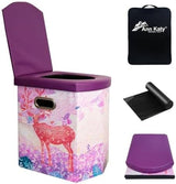 Upgrade XL Portable Toilet for Adults, Extra Large Portable Travel Floding Toilet, Camping Tall Toilets with Lid for Adults and Kids Compact Potty for Car,Hiking,Beach and Camping