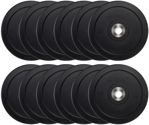 CAP Barbell 2-Inch Olympic Bumper Plate Weight Set | 100-370 lbs | Multiple Options