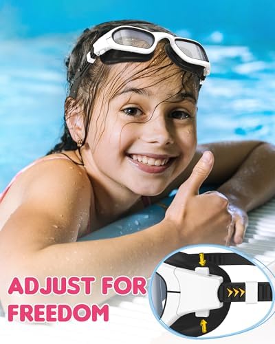 Kids Swim Goggles,Swimming Goggles for Kids 6-14, Anti-Fog UV Protection Pool Glasses for Boys Girls