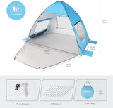 TOBTOS UPF 50+ Pop Up Beach Tent, Easy Set Up Beach Umbrella, Sun Shelter for 2-3 People UV Protection Portable Sunshade, Baby Canopy Cabana, Lightweight with Carry Bag