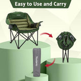 Oversized Camping Chair, Portable Folding Camping Chairs with Side Pocket, Cup Holder and Carry Bag, Heavy Duty Outdoor Camping Chairs for Adults, Fishing, Sports, Trip, up to 400lbs, Style 2