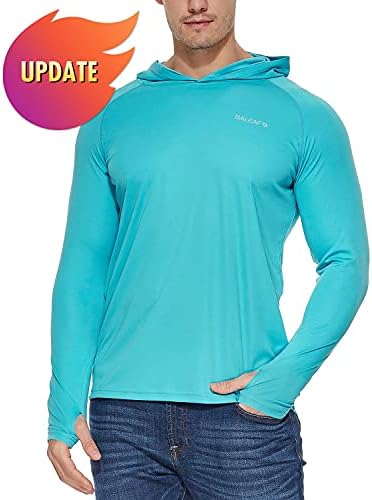 baleaf Men's Sun Protection Hoodie Shirt UPF 50+ Long Sleeve UV SPF T-Shirts Rash Guard Fishing Swimming Lightweight