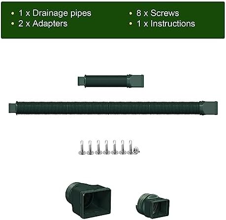 Rain Gutter Downspout Extensions, Downspout Extender for Rainwater Drainage Flexible, Down Spout Drain Extension Pipe and Extendable from 21 to 66 Inches (Green)