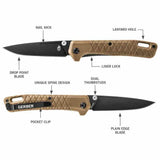Gerber Gear Zilch Pocket Knife - 3.1" Plain Edge Blade Folding Knife - EDC Gear and Equipment - Coyote Brown
