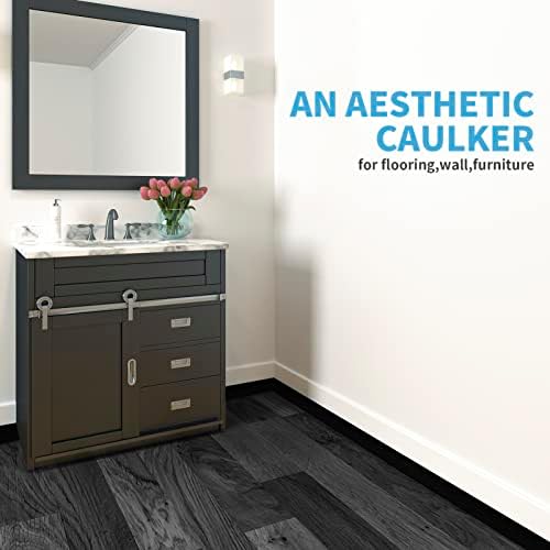 Art3d Self Adhesive Vinyl Floor Transition Strip,Laminate Floor Strip Floor Flat Divider Strip for Joining Floor Gaps,Carpet Threshold Transition,Floor Tiles（10 FT, 1.57in, Black）