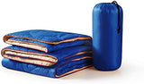 UNIKOME Outdoor Packable Travel Blanket, Lightweight Waterproof Puffy Down Alternative Camping Blanket With Corner Loops, 75'x52', Blue