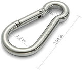 sprookber Stainless Steel Spring Snap Hook Carabiner - 304 Stainless Steel Clips, Set of 6