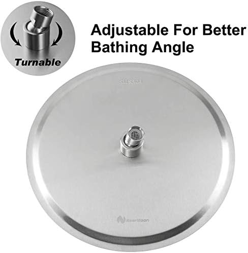 NearMoon Rain Shower Head, Ultra-Thin Design-Pressure Boosting, Awesome Some Experience, High Flow Stainless Steel Rainfall Head (10 Inch, Brushed Nickel)