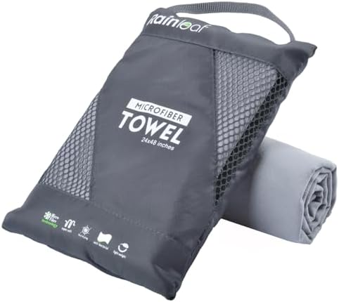 Rainleaf Microfiber Towel Perfect Travel & Gym & Camping Towel. Quick Dry - Super Absorbent - Ultra Compact - Lightweight. Suitable for Trip, Beach, Shower, Backpacking, Pool