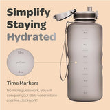 Hydracy Water Bottle with Time Marker -Large BPA Free Water Bottle & No Sweat Sleeve -Leak Proof Gym Bottle with Fruit Infuser Strainer & Times to Drink -Ideal for Fitness Sports & Outdoors