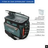 Arctic Zone Titan Deep Freeze Cooler - Zipperless Hardbody Cooler - Small & Large Capacity- Beach & Camping Cooler - Deep Freeze Insulation, HardBody Liner, and SmartShelf