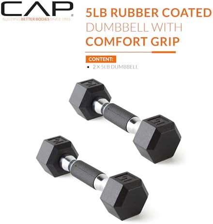 CAP Barbell Coated Dumbbell Weight | Multiple Options Pairs & Sets