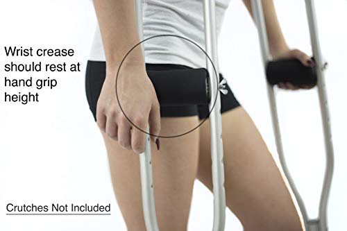 Crutcheze Premium USA Designed Crutch Pad and Hand Grip Covers | Comfortable Underarm Padding Washable Breathable Moisture Wicking Odor Reducing- Accessories for Adult & Youth Crutches (Black)