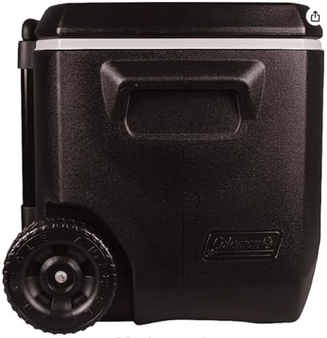Coleman Xtreme 50qt Wheeled Cooler, Extra-Walled Insulation Keeps Ice up to 5 Days, Portable Rolling Hard Chiller