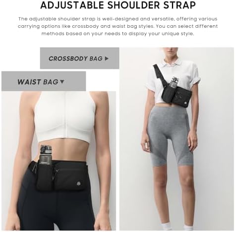 Waist Pack with Water Bottle Holder for Men Women Waist Bag Running Waist Pack Waterproof for Outdoor Travel Cycling Climbing Walking Fit All Phones (Bottle Not Included)(Black)