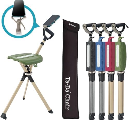 STEP2GOLD Ta-Da Chair Series 2 PRO, Portable Trekking Hiking Pole, Folding Walking Stick with Seat, Walking Cane with Chair, Foldable Chair, Lightweight Aluminum, Easy Carry and Storage, Anti-Slip