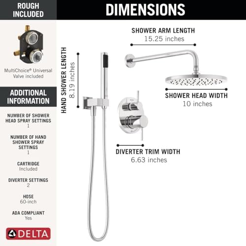 Delta 342702 Modern Shower Faucet, Chrome