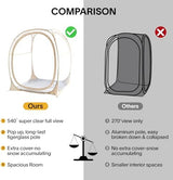 EighteenTek Pod All Weather Sports Tent with Sealed Floor - Instant Tent Shelter - Outdoor Bubble Tent - Rain Tent Camping Sun Shelter Pop Up Clear, Patent Pending for Sports Events Fishing Cheering