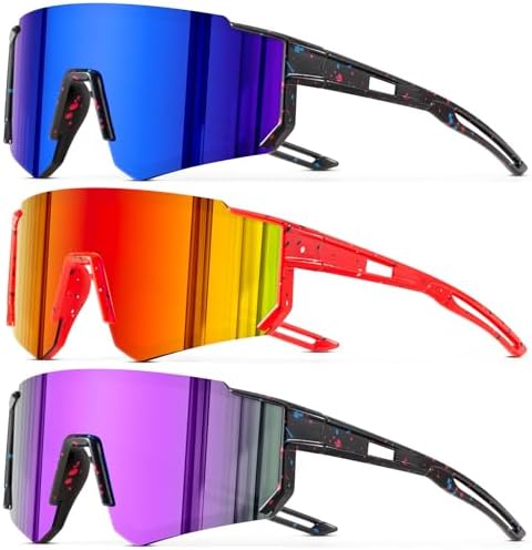 3PACK Kids Sunglasses Polarized Youth Baseball Sunglasses Boys Girls Softball Cycling UV400 Protection Goggles