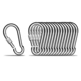 KINLINK 15 Pack Screw Locking Carabiner, 3.15 inch Heavy Duty Carabiner Clips, 304 Stainless Steel Small Caribeener Clips, Caribiniers for Outdoor Camping, Swing, Hammock, Hiking, Quick Link