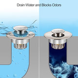 LEKEYE Tub Stopper | Shower Drain Hair Catcher | Pop-up Drain Stopper with Strainer | Bathroom Bathtub Plug | Drain Protector for 1-1/2 to 1-3/4" Bath Drain Hole - Brushed Nickel