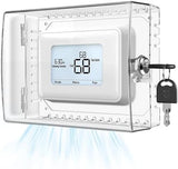 Large Thermostat Lock Box Cover with Key, Clear Thermostat Cover with Lock Compatible With Honeywell Home Thermostat On Wall, AC Lock Box Cover with Key Fits Thermostats 5"H x 6" W or Smaller