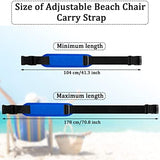 SATINIOR 3 Pack Carry Strap for Beach Chair Folding Adjustable Beach Replacement Universal Folding Chair Carry Strap for Camping Picnics(Blue, Purple, Rose)