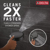 Delta Faucet 6-Setting In2ition 2-in-1 Dual Shower Head with ProClean Spray, Matte Black Round Shower Head with Hose, Hand Held Shower Head, Matte Black 75655BL