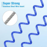 10 PCS Heavy Duty Fishing Lanyards with 2 Sizes, Retractable Safety Fishing Tool Ropes Steel Wire Coiled Lanyard with Carabiner and Keychain, Leash Rod Tether Accessories for Pliers Boating Kayak