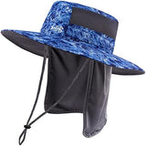 BASSDASH UPF 50+ Sun Fishing Hat Water Resistant with Detachable Neck Flap