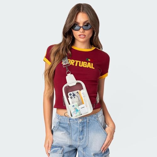 DOUBLE ZIP Clear bags Stadium Approved Crossbody Sling Bag Fanny Pack Purses for Women Men Belt bag for Stadium Events