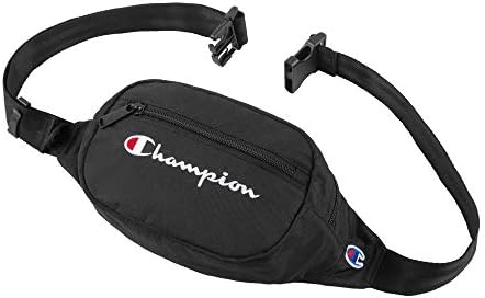Champion Waist Pack, Black/White Logo, One Size