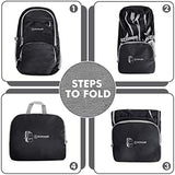 ZOMAKE Lightweight Packable Backpack 30L, Foldable Hiking Backpacks Water Resistant Compact Folding Daypack for Travel(Black)