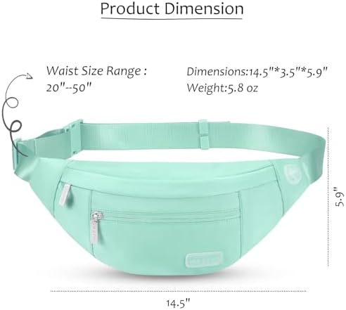MAXTOP Large Crossbody Fanny Pack with 4-Zipper Pockets,Gifts for Enjoy Sports Festival Workout Traveling Running Casual Hands-Free Wallets Waist Pack Phone Bag Carrying All Phones