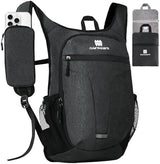 Lightweight Packable Backpack for Women Men - 20L Small Waterproof Foldable Daypack for Travel, Hiking, and Daily Use, Adjustable Chest Strap Multiple Pockets, Black