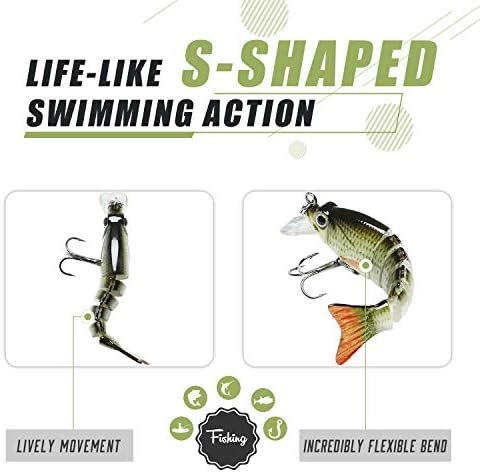 TRUSCEND Swimmax for Freshwater and Saltwater, Lifelike Fishing Lures for Bass Trout Crappie Walleye Pike Bluegill Salmon, Swimbait for Bass Fishing, Amazing Fishing Gear Gifts for Family Fishing