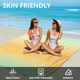 Beach Blanket Waterproof Sandproof Beach Mat 79" X 83" /10'x9'for 2-8 Adults Quick Drying Outdoor Picnic Mat Beach Accessories for Travel, Camping, Hiking