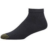 Gold Toe Men's Cotton Quarter Athletic Sock 6 Pair (12 PCS) 13-15 / Shoe: 12-16, BLACK)